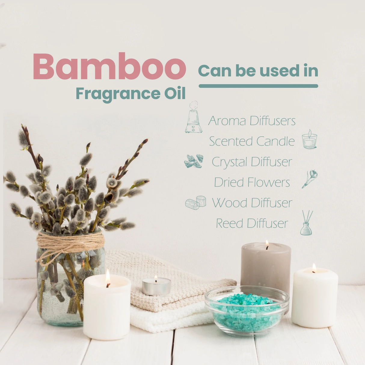 Aceites aromáticos MAYJAM con gotero: bambú, laurel, ron, bosque, pino, hierba recién cortada, lluvia, nuevos aceites aromáticos para humidificador y difusor.