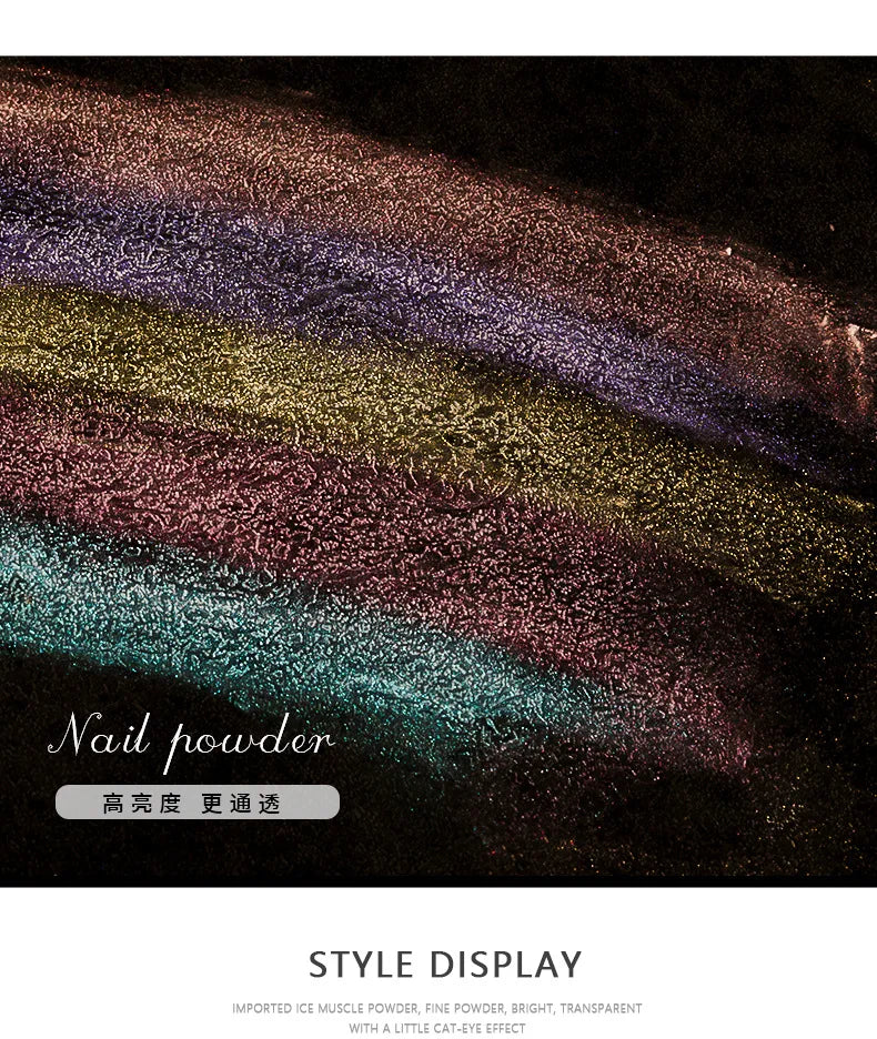 Ultra-Fine Aurora Nail Glitter Powder Sparkle Ice Transparent Polish Iridescent Nail Powder Multi Mirror Effect Glitter Dust