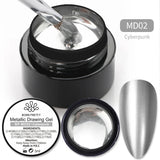 BORN PRETTY Metallic Painting Gel Gold Silver Mirror Effect Nail Polish Super Bright Drawing Line French Nail UV Painting Varnis