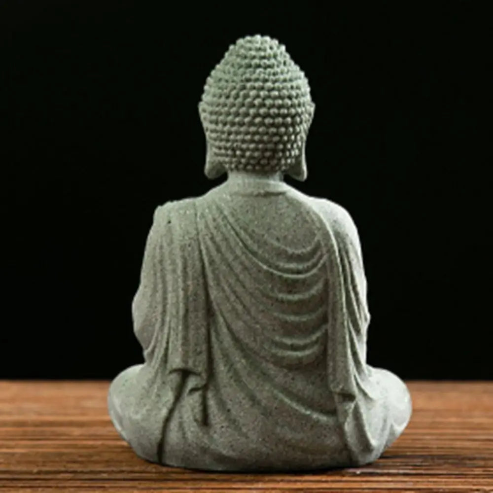 Decoración de pecera de Buda de arenisca, artesanía de Buda de meditación, escultura zen de Buda, micropaisaje, estatua de pecera