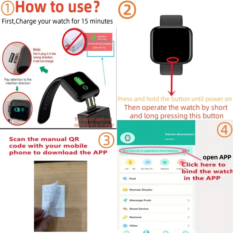 Smart Watch For Men Women Wristwatch Bluetooth Connect Phone Music Player Fitness Sport Bracelet Health Monitor Digital Watches - Lootquake