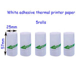 Mini impresora de 57 x 25 mm, papel térmico, etiqueta adhesiva, papel autoadhesivo para niños, impresión instantánea, cámara, impresora de bolsillo