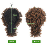 Afro Puff Kinky Curly Drawstring Ponytail Extension with Bangs | Synthetic Updo Hairpiece for Black Women | 12 Inch