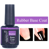 ELL LOUREL 30 Types Base Coat Top Coat No Wipe UV Gel 15ML Semi Permanent Glitter Tempered Top Multi-Function Gel Nail Polish