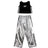 Girls Jazz Dance Hip Hop Outfit Child Model Catwalk Stage Dance Show Costume Black Navel Top White Trousers - Lootquake