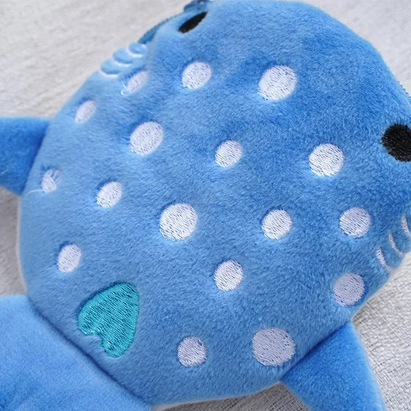 Fashion Cute Blue Shark Mini Whales Coin Purse Plush Zipper Coin Wallet Designer Women's Small Change Bag Key Earphone Pouch - Lootquake