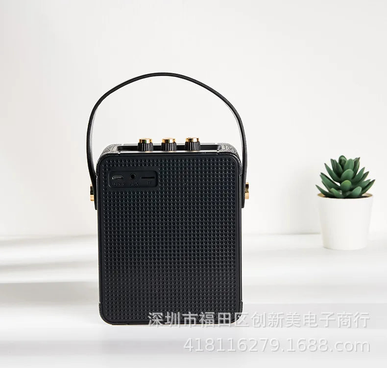Altavoz Bluetooth inalámbrico pequeño, portátil, para exteriores, con barra de sonido de graves