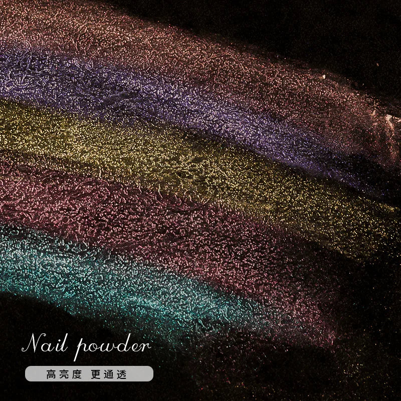 Ultra-Fine Aurora Nail Glitter Powder Sparkle Ice Transparent Polish Iridescent Nail Powder Multi Mirror Effect Glitter Dust