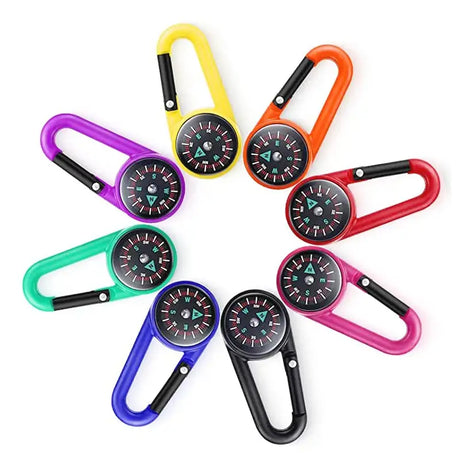 Mini Lightweight Compass, Portable Carabiner Keychain Compasses, Outdoor Camping Tool, Mountaineering Tourism Survival Equipment - Lootquake