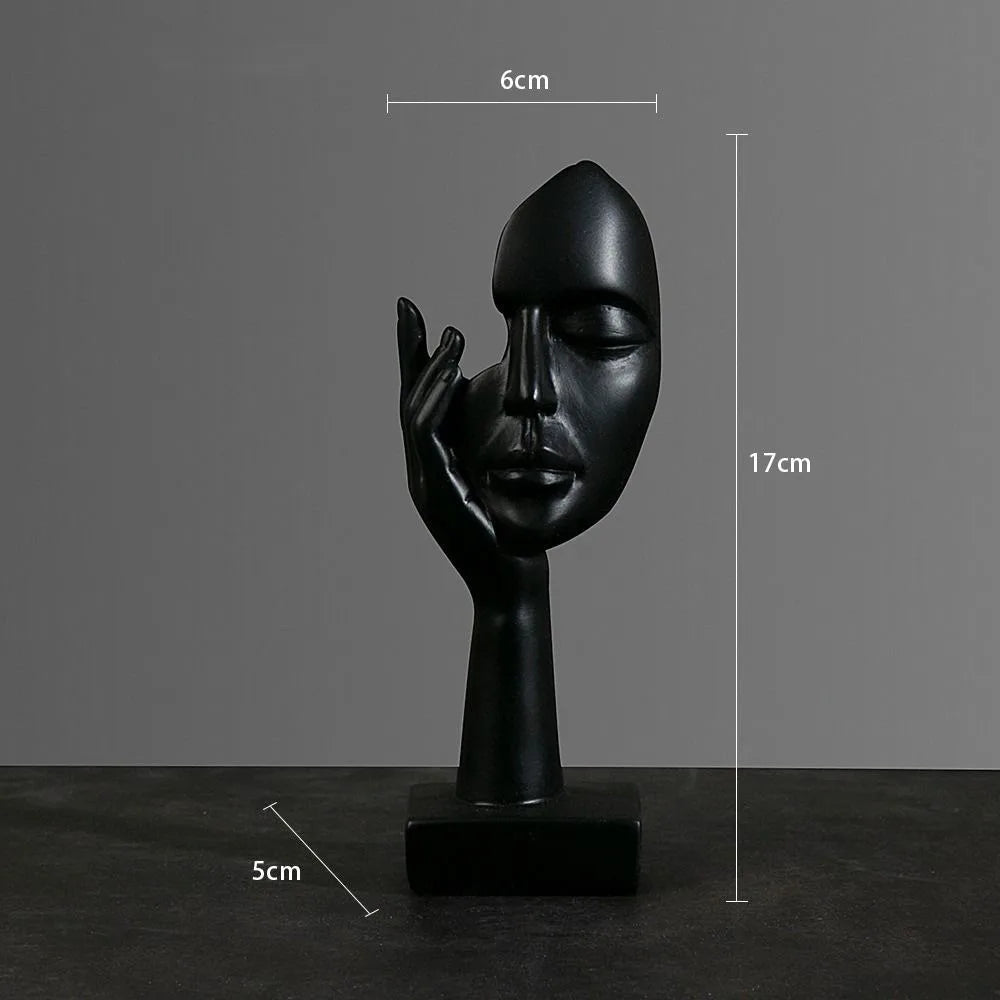Estatua abstracta de resina, adornos de escritorio, esculturas, figuras, rostro, personaje nórdico, luz, arte de lujo, artesanías, decoración de oficina y hogar.