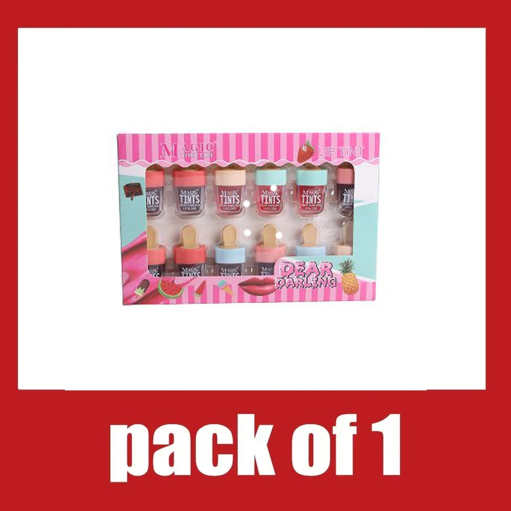 Ice cream liquid lip gloss, ice cream liquid lipstick set, dyed lips, long-lasting color development, moisturizing