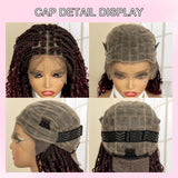14" Burgundy Box Braids Wig | Full Lace | Kanekalon Fiber | Boho Braids | For Women