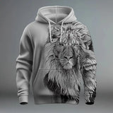 2024 Funny 3D Lion Printed Hoodies For Men Fashion Loose Sweatshirts Street Trend Harajuku Men's Clothes Autumn New Pullover - Lootquake