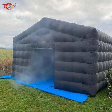 8x6m Black Inflatable Nightclub Tent with Disco Light N Fog Machine Portable Carnival Inflatable Party Tent House - Lootquake