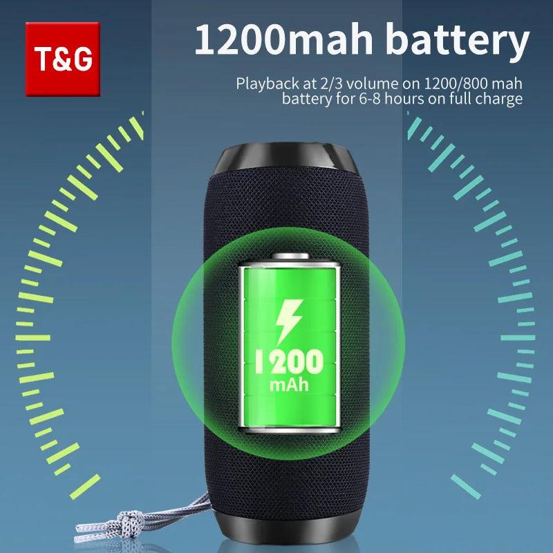 Bluetooth Speaker T&G TG117 Portable TWS Sound Box Waterproof Loudspeaker Outdoor Stereo Surround Speakers Support TF FM Radio