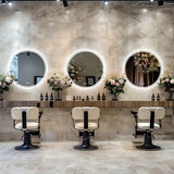 Espejo de baño grande LUVODI de 80 cm, redondo, con luz LED, retroiluminación, función táctil, encendido y apagado, atenuación, antivaho, para montar en la pared.