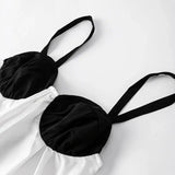 Sexy Backless Beach Dress Women 2024 Holiday Sleeveless Loose Slip  Long Dress Street Fashion Panelled Bandage Summer Lady Robe - Lootquake