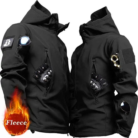 2024 New Outdoor Jackets Men Shark Skin Soft Shell Tactical Waterproof Windbreaker Jacket Mens Hooded Bomber Coats Hiking - Lootquake