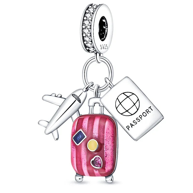 MINISO Charms de plata de ley 925 para pulseras originales de Harry Potter de 3 mm, colgantes para mujer, joyería DIY, regalos