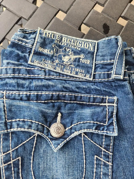 American Retro Jeans Y2K Men Women Harajuku Hip Hop Gothic Retro Pocket Embroidered Blue Baggy Jeans Low Waist Wide Leg Trousers - Lootquake