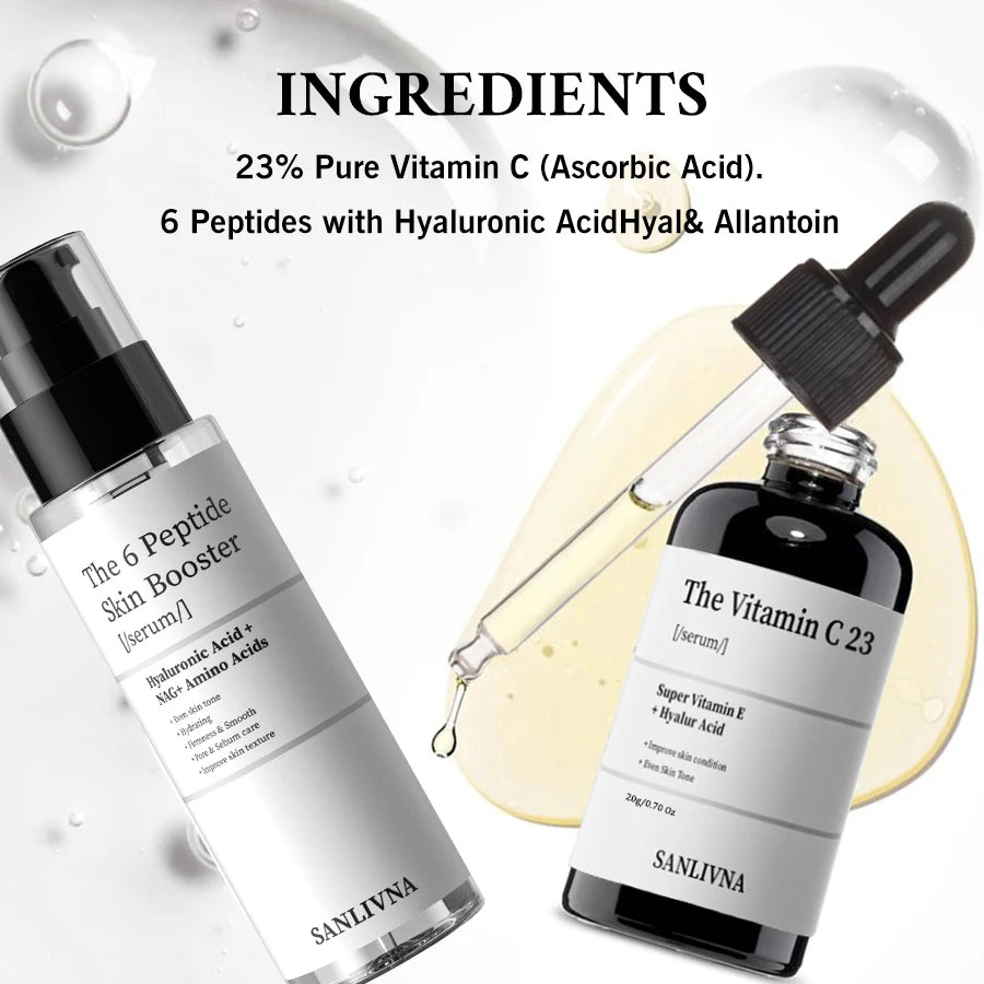 Vitamin C 23% Peptide Enhanced Kit - Improve Dull Skin Tone - Korean Skincare, Vitamin C Serum, Face Serum Kit Anti-Aging