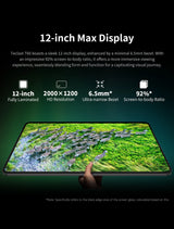 Écran extra large, tablette TECLAST T60, 12'' 2K FHD 2000x1200, Android 13, (8GB + 8GB) 16GB RAM, ROM 256GB, 8000mAh, charge rapide UNISOC T616 8 cœurs 4G VoLTE Wifi 13MP + 5MP