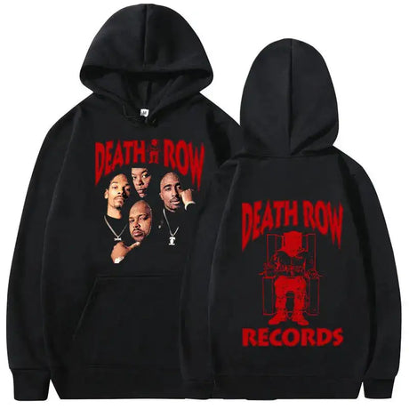 Death Row Records Hoodie Men Women High Quality Aesthetic Hoodies Pullover 90s Vintage Hip Hop Sweatshirts Harajuku Streetwear - Lootquake