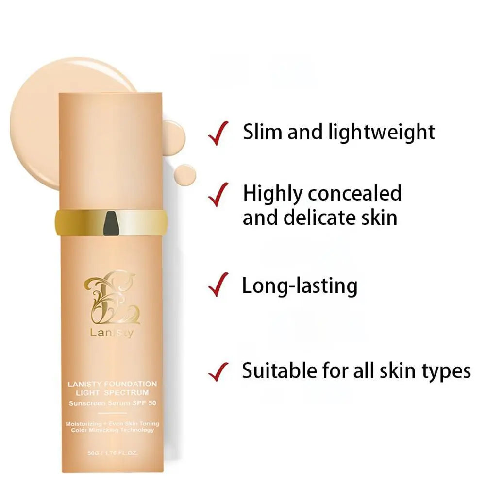 Base de maquillaje Biomimic Spectrums Light Spectrums 4 en 1 con FPS 50+, corrector cambiante de larga duración