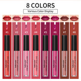 Lip Gloss Semi-Matte 8Colors Long-lasting Velvet Non-drying uitable for all skin moisturizing lipgloss plump lip brown Cosmetics