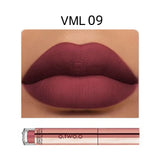 O.TWO.O 12 colores Lápiz labial mate aterciopelado de alta calidad Maquillaje de labios de larga duración Resistente al agua Fácil de usar Brillo labial líquido mate