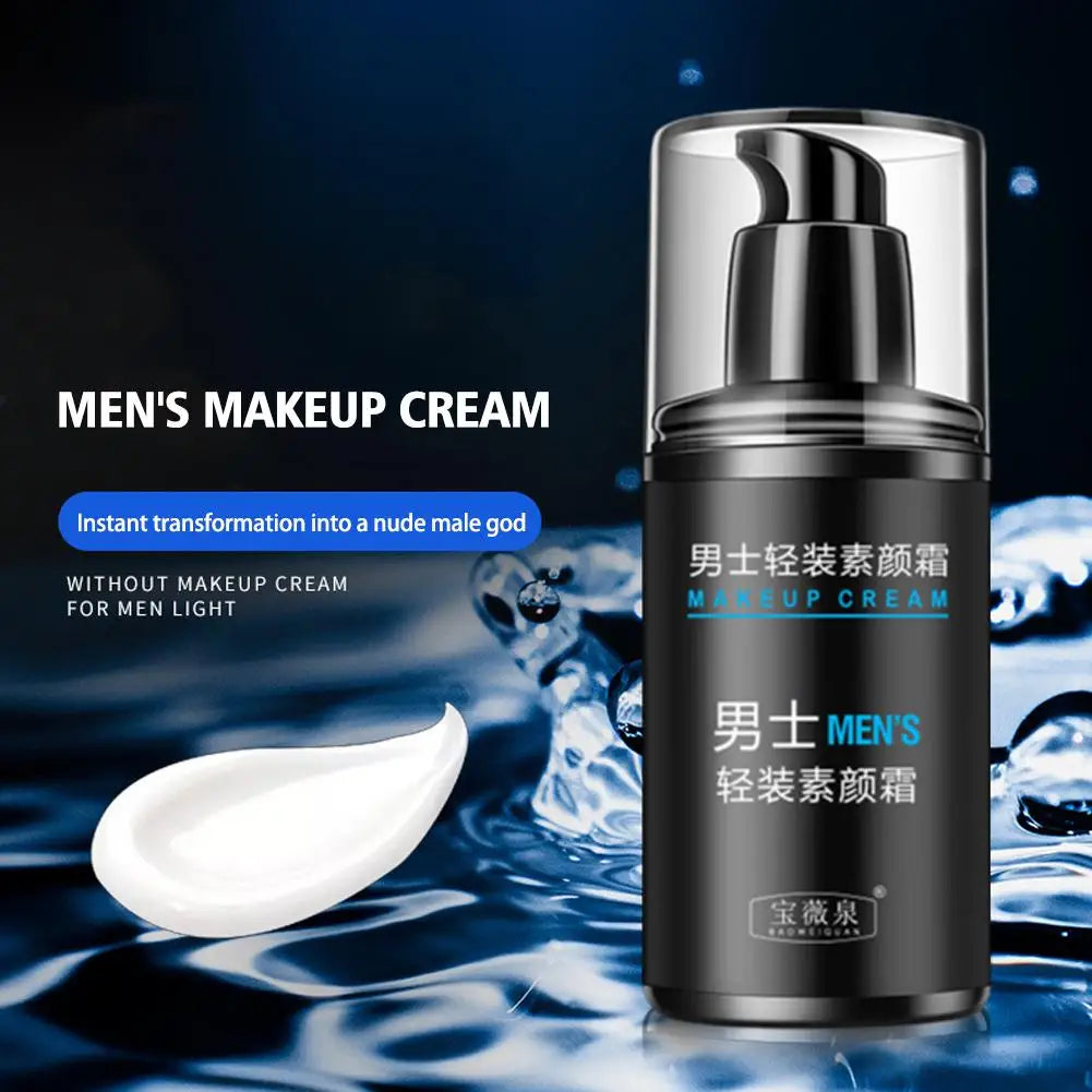 Men's BB Cream Full Coverage Facial Concealer Long Lasting Makeup Foundation Waterproof BB Liquid Foundation Cosmetics for Men