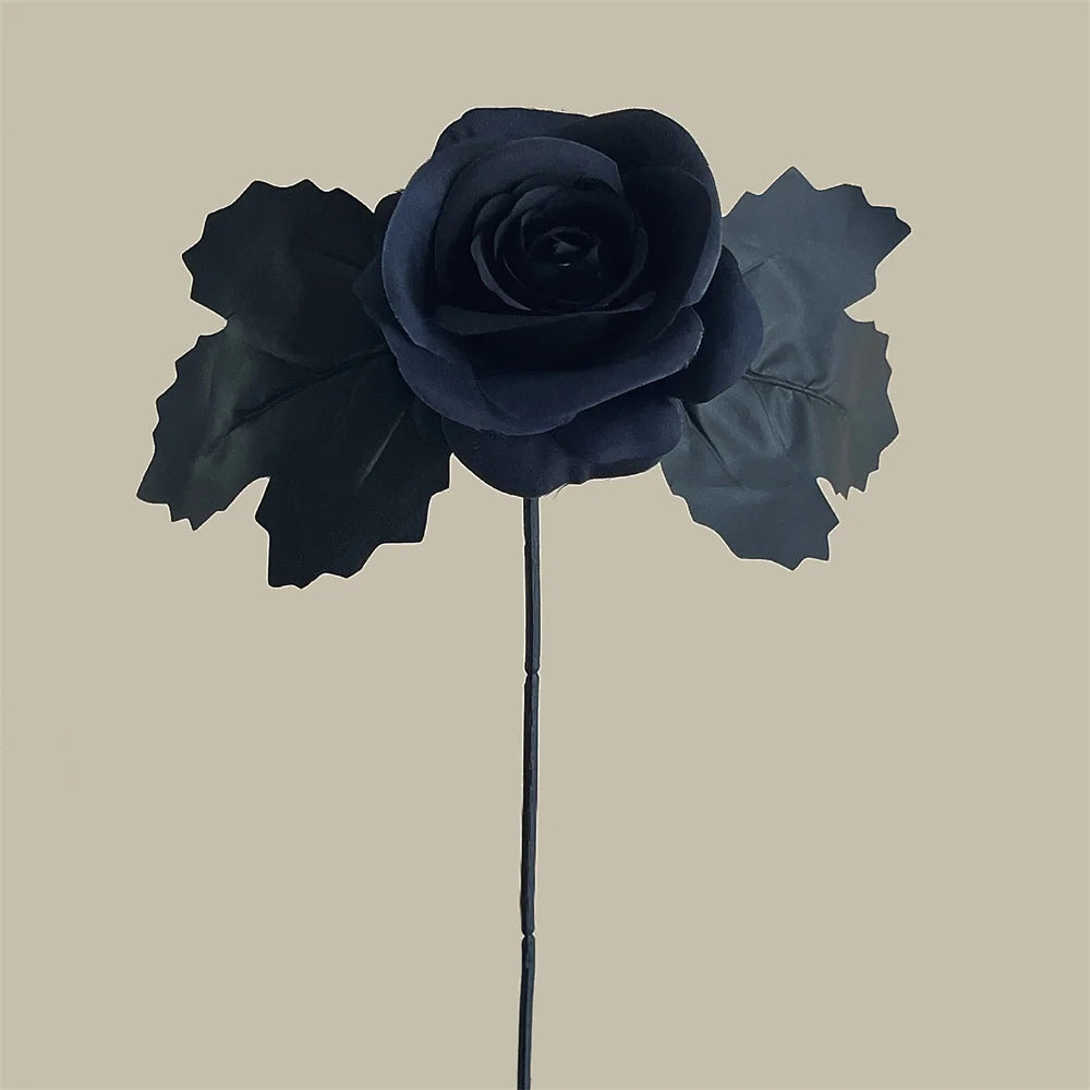 Halloween Decoration Artificial Flowers Bouquet With Pumpkins & Black Roses, Halloween Table Centerpiece For Dining Living Room