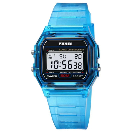 SKMEI Transparent TPU Strap Ladies Wristwatch Shockproof Back Light Display Stopwatch Digital Watches Women 2056 reloj mujer - Lootquake