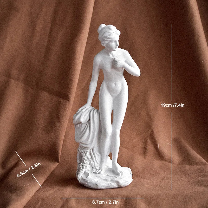 Estatuas de diosas griegas clásicas: pequeñas figuras artísticas, esculturas de Venus para estanterías de oficina y decoración de sala de estar.