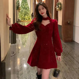 Women's Long Dress Autumn And Winter Dress Christmas High-end Neck Elegant Slim - Lootquake