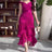 Womens Dresses 2025 Spring New Sweet Style Solid Color High Waist Ruched V-Neck Sleeveless Casual Ruffle Hem Daily Long Dress - Lootquake