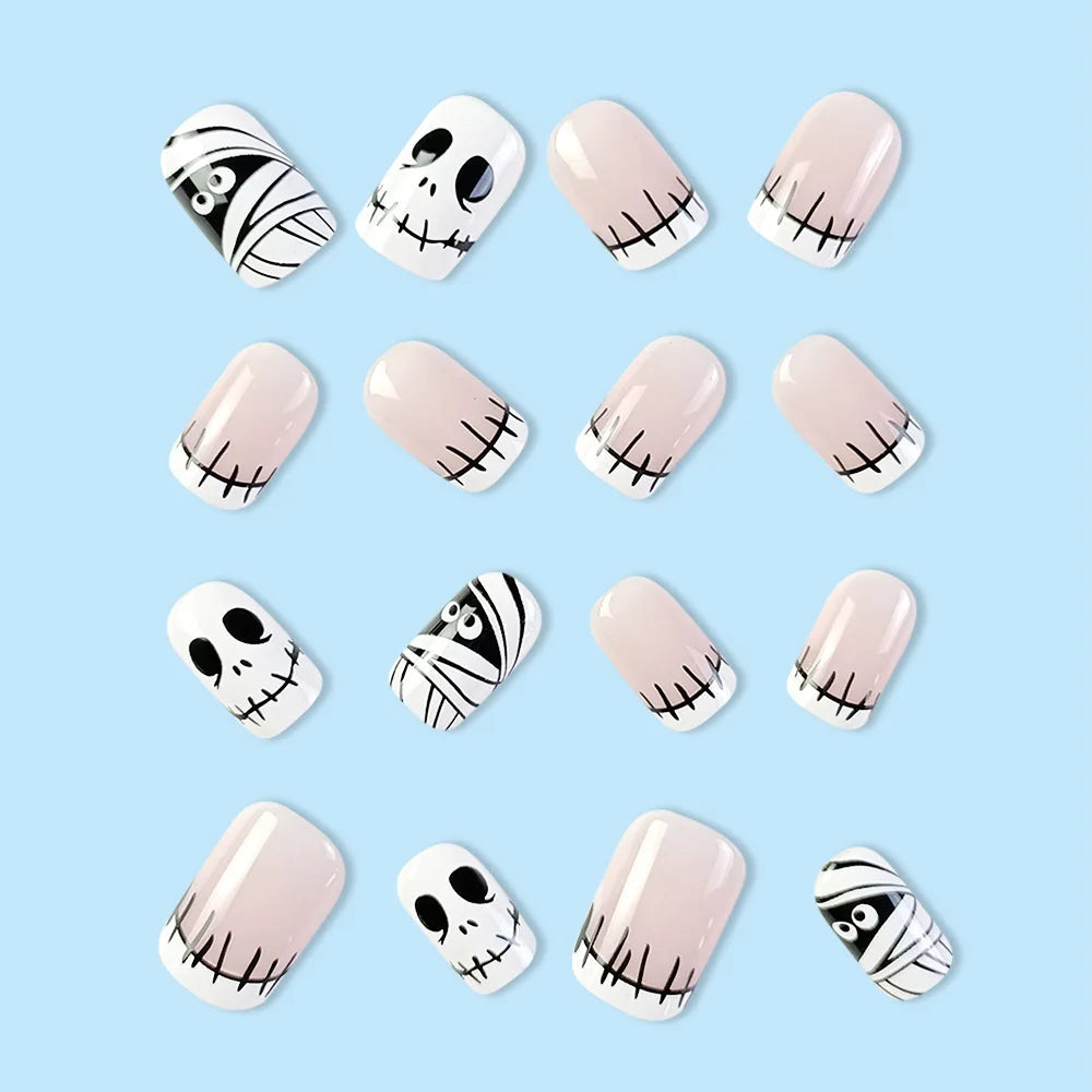 Scary Skull Halloween Press-On Nails