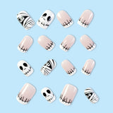 Scary Skull Halloween Press-On Nails