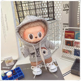 Vêtements de poupée Labubu, ensemble sweat à capuche et pantalon tendance, accessoires pour poupées Labubu Idol V1 V2, peluche universelle de 15/17 cm