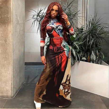Spring Autumn Women Long Sleeve Party Club Streetwear Bodycon Fall Long Dress Wholesale Items For Business - Lootquake