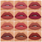 O.TWO.O 12 Color Liquid Lipstick Matte Finish Sexy Silky Lip Gloss Waterproof Kiss-proof Lasting Lip Glaze Lip Tint Cosmetics