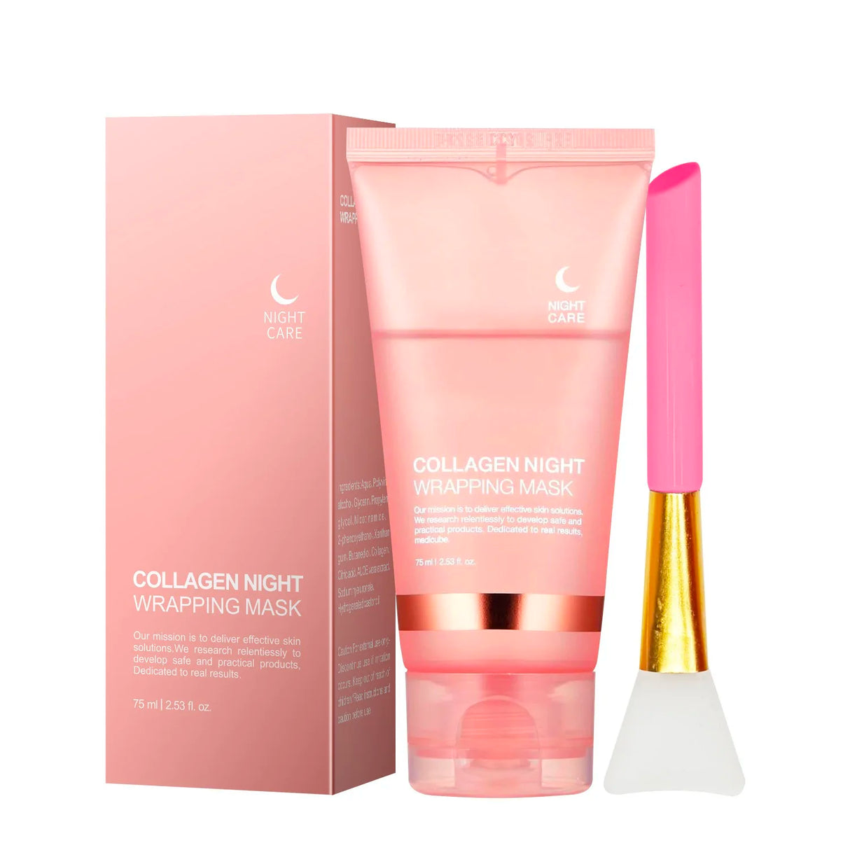 Mascarilla facial despegable de colágeno: hidratante, reafirmante, iluminadora, minimizadora de poros, cuidado nocturno, suave, unisex, certificada.