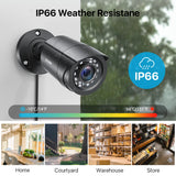 Sistema CCTV ZOSI de 8 canales H.265+, kit DVR Lite HD-TVI de 5 MP, 8 cámaras de seguridad para el hogar con visión nocturna para exteriores de 2 MP y 1080p.