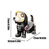 Halloween Animal Statue Skeleton Dog Cat Figurines Room Decor  Resin Halloween Decorations Table Centerpieces for Porch Patio