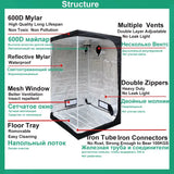 BEYLSION Hot Sell GrowBox Growing Tent 600D Growth Room Box For Indoor Plants Growing Home Greenhouse Tent Growing Plants - Lootquake