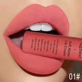 Pink Velvet Matte Lip Gloss Sexy Dark Red Moisturizing Liquid Lipsticks Waterproof Long Lasting Non-stick Cups Lips Glaze Makeup
