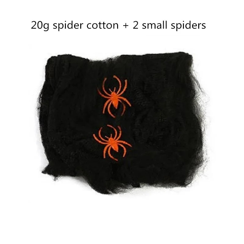 Halloween Decorations Artificial Spider Web Stretchy Cobweb Scary Party Halloween Decoration for Bar Haunted House Scene Props