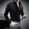 Fashion Unique Suspender Design Long-Sleeved Shirt Mens High-End 2024 Autumn New Trend Casual Solid Color Y2k Mens Shirt - Lootquake