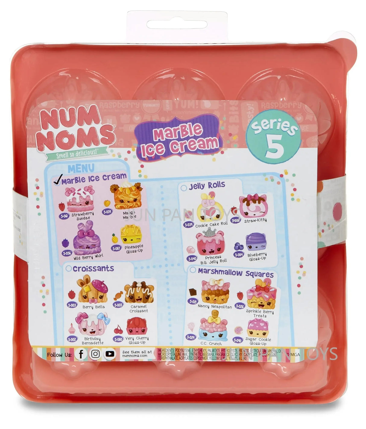 Num Noms Smell So Delicious Starter Pack Series 5 Marble Ice Cream Marshmallow Squares Jelly Rolls Glitter Lip Gloss Kawaii Toy - Lootquake
