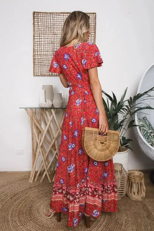 Vestido largo sexy con estampado de vacaciones de verano 2024 para mujer